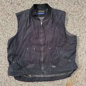 Vtg Walls Zero Zero Full Zip Vest XL Faded Black Workwear (Carhartt Style) 90s